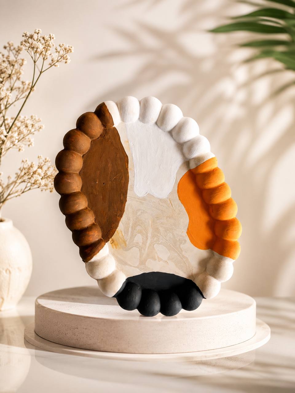 Colour Wave Shell Tray — handmade trinket tray, 17 cm × 12 cm × 1 inch