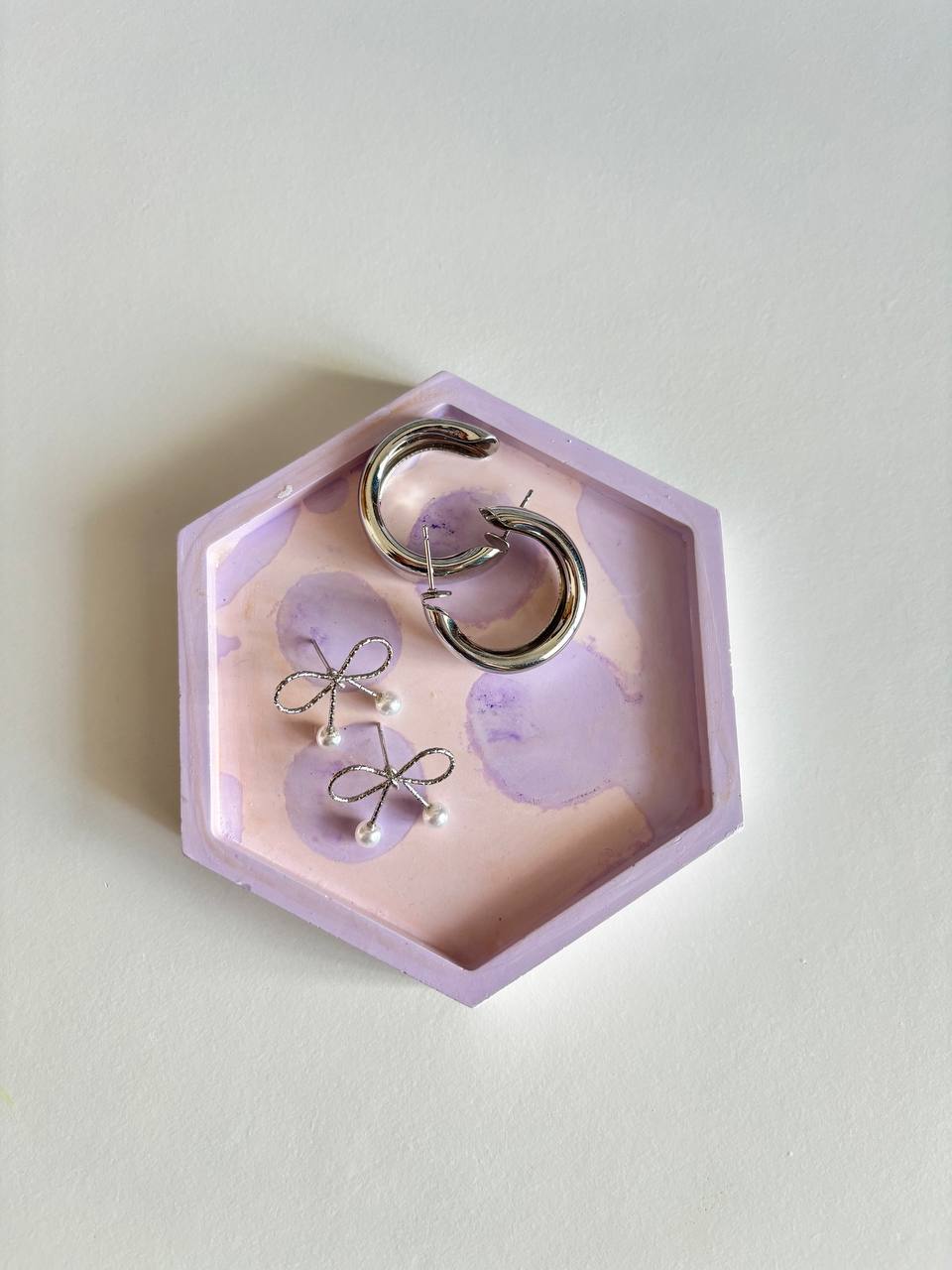 Lavender Trinket Tray — handmade trinket tray, 11.5 cm × 10 cm × 1.3 inch